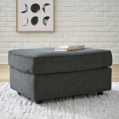 34'' Slate Gray Upholstered Rectangular Ottoman
