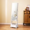 VEVOR Mirror Jewelry Cabinet, Standing Mirror with Storage, Lockable Jewelry Mirror Organizer with Full Length Mirror, Velvet Lining, White - 2 of 4