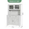 GustoWave Kitchen Pantry Storage Cabinet with Microwave Stand & Coffee Bar Cabinet, Freestanding Hutch Cabinet, Adjustable Shelves, Wash Grey - 2 of 4
