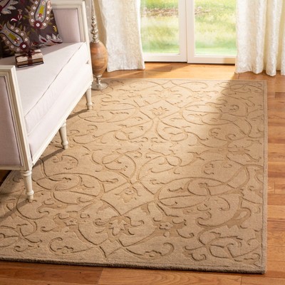 Light Brown Hand-Tufted Wool Rectangular Area Rug