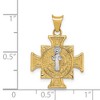 Black Bow Jewelry 14k Yellow Gold & Rhodium Hollow St. Benedict Cross Pendant, 17 x 25mm - 4 of 4