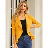 Women's 3/4 Sleeve Cropped Blazer Lightweight Open Front Cardigan Jacket for Business Causal - 2 of 4