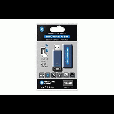 SecureData 16GB SecureUSB BT Encrypted Flash Drive with Wireless Authentication