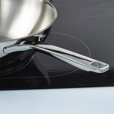 Helix Recycled Stainless Steel 12" Wok Pan with Satin Finish