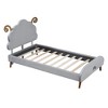 XIYUYEU Twin/Full Size Bed Frame with Sheep-Shaped Headboard,Upholstered Platform Bed,Box Spring Not Required,Assembly Required,White/Gray - 4 of 4