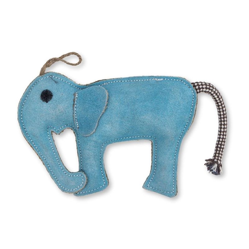 American Pet Supplies Eco-Friendly Artisan-Crafted Natural Leather Elephant Dog Chew Toy, 1 of 5