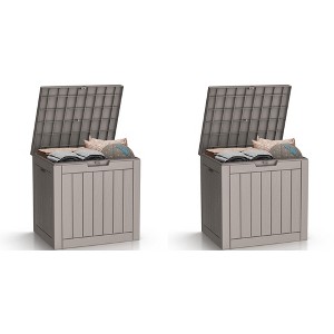 Sersper 30-230 Gallon Deck Box for Indoor & Patio Use, Lockable Waterproof Resin, UV Resistant - Holiday Gift (2 Pack) - 1 of 4