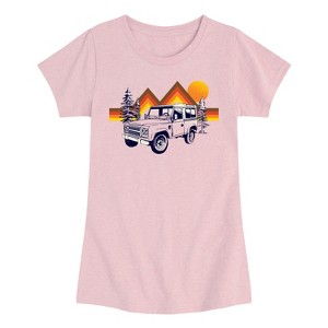 Girls' - Instant Message - Off Road Vehicle Stripes Fitted Short Sleeve Graphic T-Shirt - 1 of 4