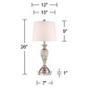 Regency Hill Arden Modern Table Lamps 26" High Set of 2 Mercury Glass Twist with Round Risers White Empire Shade for Bedroom Living Room Bedside House - 4 of 4