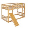 NicBex Twin over Twin Bunk Bed Pine Bed Frame with Climbing Ramp, Ladder and Full Length Guardrail, Space Saving, No Box Spring Required - 3 of 4