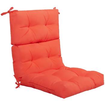 Costway 22''x44'' High Back Chair Cushion Patio Seating Pad BlueGrayOrangeRed&Orange