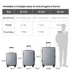MAYEERTY 3 Piece Lightweight Luggage Set, PP Hardshell Carry on Suitcase with Spinner Wheels & TSA Lock, Gray - 20"/24"/28" - 2 of 4