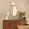 LuxenHome Natural Pine Wood Frame Oblong Irregular Wall Mirror, Accent and Vanity Brown - 3 of 4