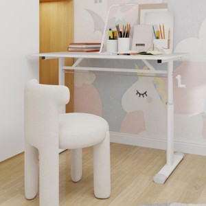 INFURNIC Desks Adjustable Standing Desk with Crank for Easy to Assemble Sturdy and Durable Multi Purpose, White, 39.37"*23.62"*35.43" - 1 of 4