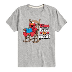Boys' - Sesame Street - Elmo Loves To Read Short Sleeve Graphic T-Shirt - 1 of 4