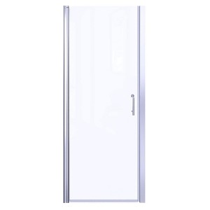 ONWITH 30 to 31-1/4 in. W x 72 in. H Pivot Swing Frameless Shower Door in Chrome with Clear Glass - 1 of 3