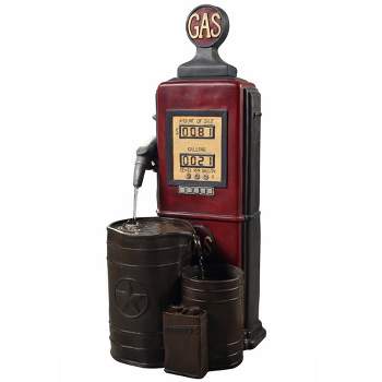 Teamson Home Outdoor Vintage Gas Station Waterfall Fountain