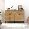 Okak Luxury Dresser w 6 Carving Drawer,Sturdy Metal Support,Storage Chest Cabinet w Gold Handles for Bedroom Organization Living Room Entryway - 3 of 4
