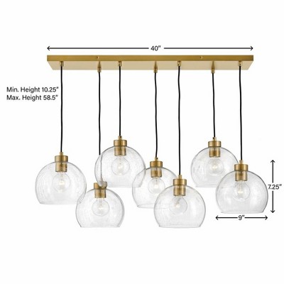 Lark Rumi 40" Lacquered Brass Modern 7-Light Pendant