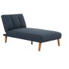 Navy Color Polyfiber Adjustable Chaise Bed Living Room Solid wood Legs Plush Couch - 2 of 4