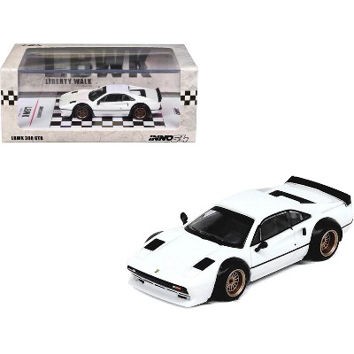 LBWK (Liberty Walk) 308 GTB White 1/64 Diecast Model Car by Inno Models