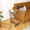 HDZNVF C Shaped Side Table, C Table End Table for Sofa and Bedside, Brown - 3 of 4