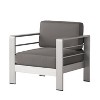 Cape Coral 5pc Aluminum Sofa Set with Cushions - Khaki - Christopher Knight Home: Weather-Resistant Patio Conversation Set - 2 of 4