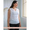 Zeagoo Womens Ruched Cowl Neck Tank Top Shirt Stretch Blouse with Side Shirring - 3 of 4