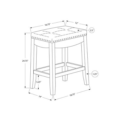 24" Classic White and Grey Leatherette Saddle Counter Barstool