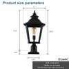 GDFStudio Rossetti Vintage Outdoor Aluminum and Glass 21"H Post Lantern Light(Set of 2) - 3 of 4