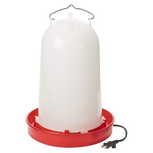 API HPW33 3 Gallon Heated Poultry Chicken Waterer Drinking Water Tank Trough with Deicer Heating and Thermostat Control - 1 of 4