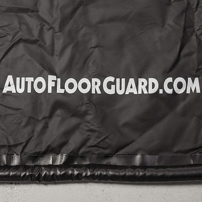 Black PVC Garage Containment Mat with Squeegee, 7.9' x 16'