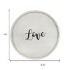 HomeRoots 14" Gray And Black Love Round Serving Tray With Handles - 3 of 4