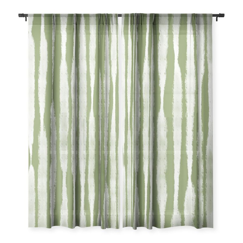 Lane and Lucia Tie Dye No 2 In Green Single Panel Sheer Window Curtain - Society6, 3 of 7