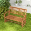 Tangkula Patio Glider Loveseat Chair Swing Rocking Bench w/ Curved Backrest & Slatted Seat - 2 of 4