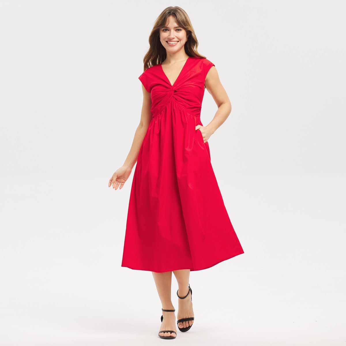 Women's Twist-Front Midi Dress - A New Day™ - thumbnail 9