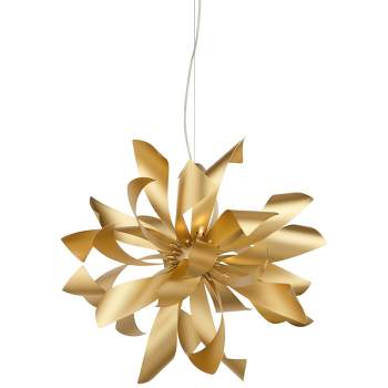 Possini Euro Design Baldwin Gold Pendant Chandelier 25 1/2" Wide Modern Orb Floral 6-Light Fixture for Dining Room House Foyer Kitchen Island Entryway