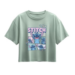 Girls' - Disney - Moods Of Stitch Short Sleeve Boxy Graphic T-Shirt - 1 of 1