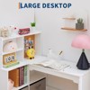 Kids Corner Desk, Desk and Chair Set for Children, L Shape Kids Study Table - Features Bulletin Board Open Shelves & Storage Cabinets and Drawers - 4 of 4