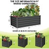2-Pack Thick Galvanized Raised Bed - Home Use with Safety Edge & Gloves - Rust-Proof Large Open Base Planter for Veggies/Flowers, Grey - 2 of 4