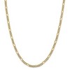 Black Bow Jewelry 4mm 14k Yellow Gold & Rhodium Hollow Pave Figaro Chain Necklace - 2 of 4