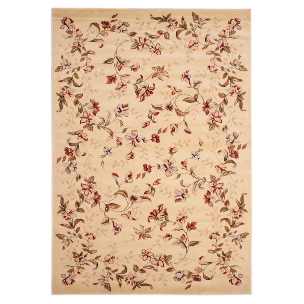 Beige Floral Loomed Area Rug 5'3inX7'6in - Safavieh