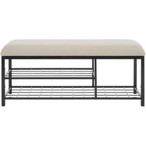 Milligan Open Shelf Bench With Cushion - BCH5003 - Safavieh - 1 of 4