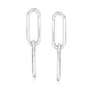 Ross-Simons Italian Sterling Silver 1 Inch Paper Clip Link Drop Earrings - 1 of 4
