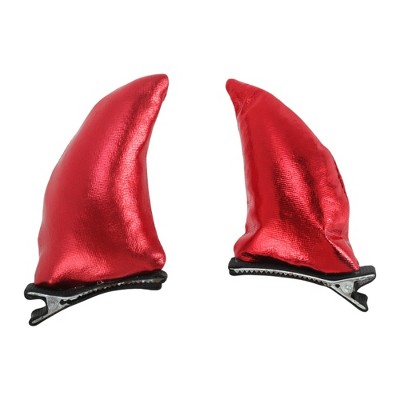 Unique Bargains Fashion Halloween Duckbill Clip Horns Hair Clip Red 1 Pc