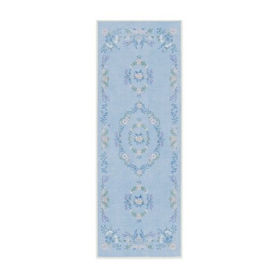 Ruggable Washable Bridgerton Aubrey Hall Garden Rug Blue
