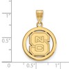 Black Bow Jewelry 14k Yellow Gold Plated Sterling Silver North Carolina State Wolfpack NCAA Small Pendant - 2 of 3