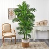 Nearly Natural 6-ft Curvy Parlor Artificial Palm Tree in Handmade Natural Jute and Cotton Planter - 3 of 4