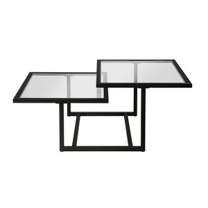 Metal Two Tier Black and Bronze Glass Top Coffee Table - Henn&Hart - 1 of 4
