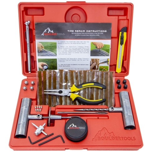 Boulder Tools Heavy Duty Tire Repair Kit - For Cars, Trucks, Rvs, Suvs,  Atvs, Motorcycles, Tractors & Trailers : Target